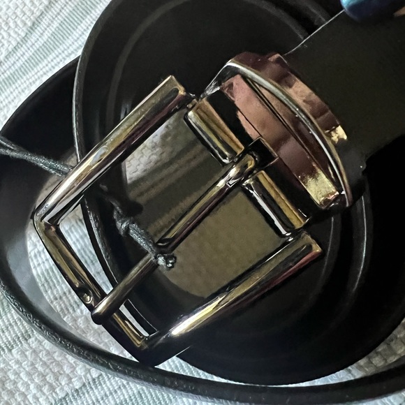 Aquila Leather Black Reversible Belt Size 36 - Picture 2 of 3